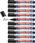 edding 360 whiteboardmarker - zwart - 10 whiteboardstiften - ronde punt 1,5 - 3 mm - boardmarker uitwisbaar - voor whiteboard, flipchart, magneetbord, prikbord, memobord - sketchnotes - navulbaar