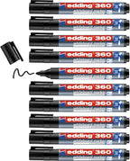 edding 360 whiteboardmarker - zwart - 10 whiteboardstiften - ronde punt 1,5 - 3 mm - boardmarker uitwisbaar - voor whiteboard, flipchart, magneetbord, prikbord, memobord - sketchnotes - navulbaar