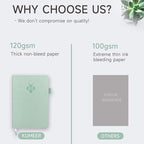 KUMEER Check Register – Elegant Check Registers for Personal Checkbook with Check & Transaction Registers, Hardcover Checkbook Log 5.2x7.6" (Mint Green)