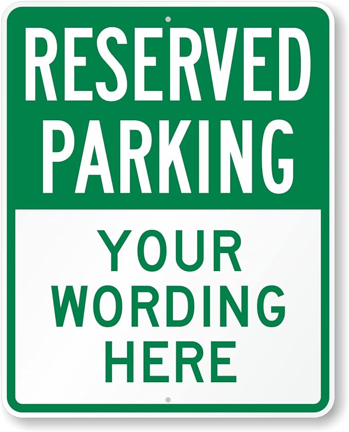 SmartSign 30 x 24 inch Custom “Reserved Parking” Metal Sign - Add Text, 80 mil Laminated Rustproof Aluminum, Green and White, Made in USA