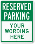 SmartSign 30 x 24 inch Custom “Reserved Parking” Metal Sign - Add Text, 80 mil Laminated Rustproof Aluminum, Green and White, Made in USA