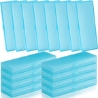 Fainne 24 Pcs Plastic Pencil Case Bulk Pencil Boxes Plastic Stationery Case Frosted Pen Box Pen Holder with Hinged Lid Snap Closure for Office(Single Layer,Blue,7.09 x 2.36 x 0.98 Inch)