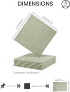 Fluxynara Felt Bulletin Board Tiles -28"x18" Cork Board Alternative for Office Decor, Push Pin Board Wall Organizer 6-Pack - Sage