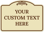 Custom Decorative Sign, Personalized Metal Sign for Business, Driveway, Home, Airbnb, Office Door Plaque, Brown Border Sign, 14x10 Inches, ACM, Fade Resistant, Made in USA by Sigo Signs