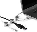 ICONIT Cable Anchors for Desk Organization | Premium Aluminum Cord Organizers | Charger + Cable Management Clips for Home & Office | Stylish, Sturdy, & Functional | (3 Pack) (Silver)