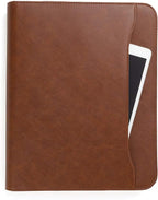 Forevermore Portfolios Portfolio Organizer - 3 Ring Binder with Notepad - 1.5 Inch Rings - Zippered Storage Pockets for Papers, Travel Documents, Presentation Folder, Cards, Passport, Tickets - Brown
