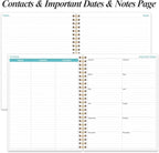 2026-2027 Planner - 18 Months Weekly & Monthly Planner from January 2026 - June 2027, Spiral Planners 2026-2027 with Elastic Closure, Inner Pocket, Medium 8.5" x 11", Teal Floral