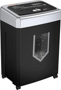 Bonsaii 15-Sheet Office Paper Shredder, 40-Minute Home Office Heavy Duty Shredder, Crosscut Shredders for CD, Credit Card, Mails, Staple, Clip, Anti-Jam System & P-4 High Security & 5 Gal Pullout Bin