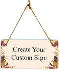 Signs ByLITA Autumn Leaves Personalized Hanging Wall or Door Sign (5 x 10") | Custom Signage for Your Home & Business