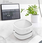 ODISTAR Desktop Vacuum Cleaner,Mini Table dust Sweeper Energy Saving with auto Power-Off Function,High Endurance up to 400 mins,Cordless&360º Rotatable for Keyboard/Home/Office (White USB Charging)