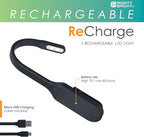 The Original Mighty Bright Recharge Clip On Rechargeable Book Light Reading Light, Warm Eye Care LEDs, Flexible, Durable, Dimmable, Perfect for Kids, Bookworms, Reading in Bed, Lasts 60 Hours (Black)