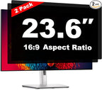 Pozlle 23.6 Inch Computer Privacy Screen Shield [2 Pack] for 16:9 Widescreen Desktop Monitor - Anti-Glare Blue Light Privacy Filter and Anti Spy Privacy Screen Protector Film