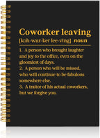 Mhfpl Coworker Leaving Funny Black Golden Spiral 160 pAGES Notebook, Coworker Leaving Job Notebook Gifts, New Start Gifts for Colleagues Staff Employee, Goodbye Gifts for Teammates Office Worker