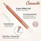 CAISEXILE 12 Skin Tone Glitter Gel Pens Set, 1.0 mm Fine Point for Black Paper & White Paper, Large Capacity Pens for Journaling, Adult Coloring Books, Drawing, Note Taking, Highlighting