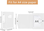 HUA JIE 2 Pack A4 Storage File Boxes Archives Case,65mm Spine,Box File Document Storage Box with Metal Clip for Office School -White