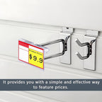 Diteje 20 Pack Plastic Wire Shelf Label Holder,Shelving Rack Retail Sign Hook Labels Clip On with Paper Inserts,3.15x1.50inch