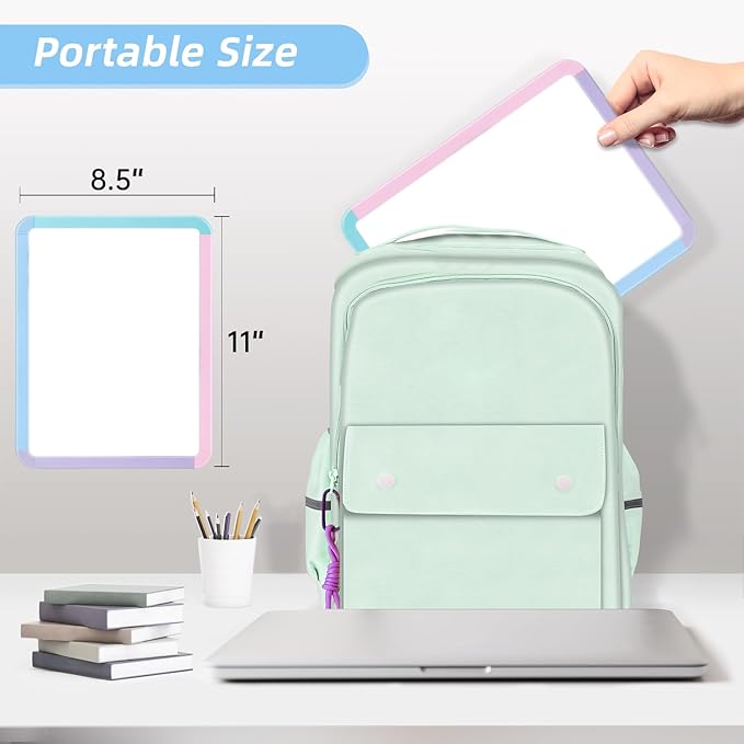 VUSIGN Small White Board Dry Erase, 8.5'' x 11'' Magnetic Dry Erase Board, Mini Whiteboard with Markers for Students, Fridge, Wall, Locker