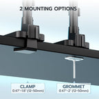 ARES WING Dual Monitor Mount for 17-49 Inch Ultrawide Heavy Duty Curved Screen, Computer Monitor Arm Desk Mount, Gas Spring Adjustable Vesa Stand, Black