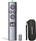 Norwii N95s BLE Presentation Clicker with Digital Pointer for PowerPoint Presentation on TV Screen and Projection Screen, Wireless Presenter Remote with Countdown Timer (Green Light-USB-C)