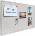 DexBoard 60 x 36 Inch Foldable Large Bulletin Board for Wall - Felt Cork board with 30 Pins & Self-Adhesive Tape, Lightweight Durable Pin Board for Home, Office, School, Classroom, Kitchen (Ivory Tan)