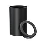 Gatco 1912 Modern Round Waste Basket, Matte Black / 11.88"H x 7.63" Dia Open Top Stainless Steel Trash Can with Removable Lid, 11 Liter Capacity