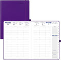 POPRUN 2026 Weekly Planner (A4 Size-8.25'' x 11.75''), 15-Minute Appointment Book (Jan 2026-Dec 2026) with Monthly Tabs, Inner Pockets, Pen Holder, PU Leather Softcover, 100GSM - Purple