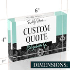 Custom Acrylic Sign Personalized, Custom Desk Name Plate, 18 Styles, (4"x6"), With Gift Box, USA Made by Acryluxe. (Holman)