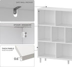 Chyanmoo Wood Cube Storage Organizer White Bookshelf - 3-Tier Freestanding Storage Cabinet with Legs for Home Office, 10-Cubes Open Shelf