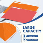 File Folder, PANDRI 120 Pack Colored File Folder, 1/3 Cut Tab, Letter Size, Assorted 12 Colors Filing Folder for Office School Business