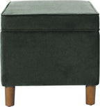 Spatial Order Home Decor | Dinah Collection Modern Storage Ottoman | Ottoman with Storage for Living Room & Bedroom(Loden Green Velvet)