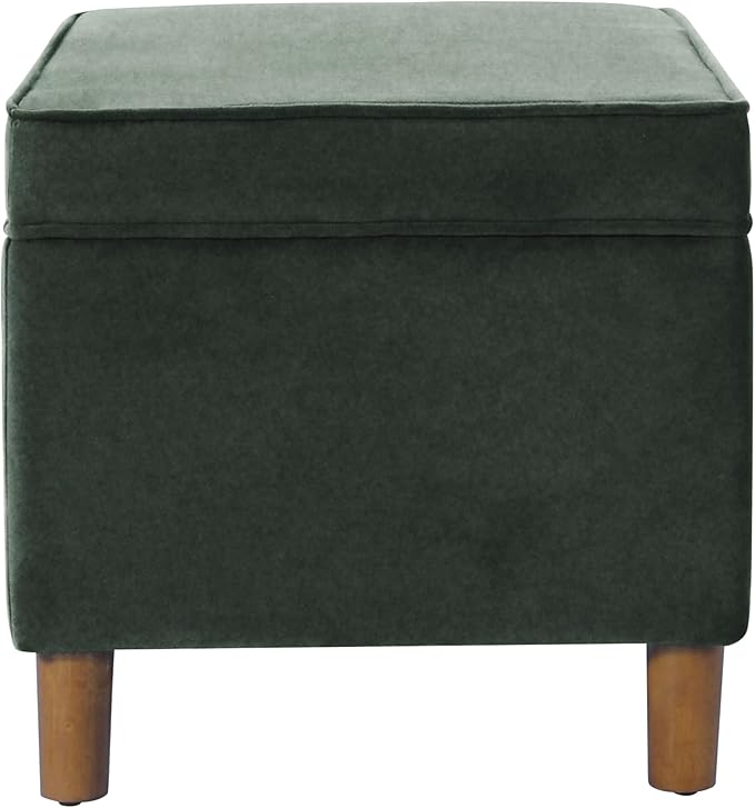 Spatial Order Home Decor | Dinah Collection Modern Storage Ottoman | Ottoman with Storage for Living Room & Bedroom(Loden Green Velvet)
