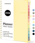 2026 Planner, Forvencer Calendar Planner Weekly and Monthly, Jan 2026-Dec 2026, 8.5" X 11", Hardcover Agenda Book, Daily Journal Organizer with Inner Pocket, Notebook Office School, A4, Tender Yellow