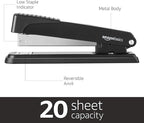 Amazon Basics Desktop Stapler, Full-Strip, 20 Sheet Capacity, Black, Pack of 12