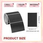 PATIKIL 2 x 3 Inch Rectangle Inventory Color Coding Labels 1 Roll, Square Self-Adhesive Inventory Label Stickers for Office Home Organization Name Tags, 250 Per Roll, Black