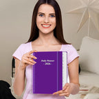Daily Planner 2026 Full Page Per Day- 2026 Daily & Monthly Planner from January 2026 to December 2026, Day Planner 2026 with 12 Months Tabs, 8.5" x 11", Purple
