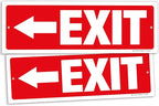 iSYFIX Exit Signs - 2 Pack 12x4 Inch Directional Left Arrow Signs, 40 mil Polystyrene Plastic, UV Laminated, Scratch & Fade Resistant, Waterproof - Ideal for Office, Theater, School, Business