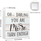 WUZYOU Encouraging Wooden Plaque for Girls Women - Beautiful Home Decor with Positive Affirmation - 5x5x1 Inch Multi-Purpose Shelf Display