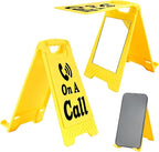 Funny Office Desk Accessories,Workplace Status Indicator Office Cubicle Decor,Phone Holder Mirror Acrylic Table Signs，Meeting in Progress Desk Decor, Privacy Please,Team Gifts for Director(On A Call)