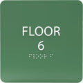 ADA CENTRAL SIGNS - 6" X6" Floor 6 Sign - ADA Compliant Tactile Graphics Grade 2 Braille Text Acrylic Wall Signs - Directional Assistance, Floor Number Safety Sign for Office, school Hospital, Apartment