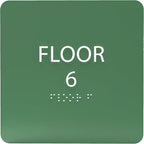 ADA CENTRAL SIGNS - 6" X6" Floor 6 Sign - ADA Compliant Tactile Graphics Grade 2 Braille Text Acrylic Wall Signs - Directional Assistance, Floor Number Safety Sign for Office, school Hospital, Apartment