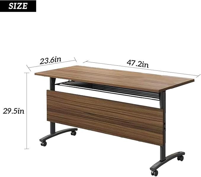 Modular Conference Room Tables for 8–10 People,Folding Conference Table on Wheels,Mobile Flip Top Training Room Table,Heavy-Duty Stackable Meeting Tables,Rolling MobileTables for Office,Boardroom