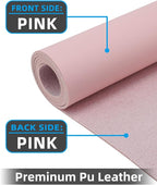 Non-Slip Desk mat,PULeather Desk Pad Protector, Office Desk Mat, Large Mouse Pad,Desk Blotter, Laptop Desk Pad, Waterproof Desk Writing Pad for Office and Home (Rose Pink, 35.4" x 17")