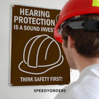 Custom Metal Signs, Personalized Aluminum, Customized Safety, Business Signs, Waterproof Outdoor, White Aluminum (Brown, 30x24 In)