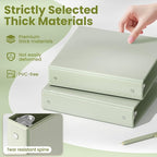 SUNEE 3 Ring Binder 1.5 Inch 1 Pack, Clear View Binder Three Ring PVC-Free (Fit 8.5x11 Inches) for School or Office Supplies, Sage Green