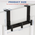 PMMASTO Over The Door Hooks, Fits 1-3/4" Thick Door No Drill Hooks for Closet Bathroom Bedroom Organization, Hanger for Coat Towel Robe (Black, 3 T-Hooks)