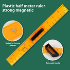 Magnetic Geometry Tool, Protractor, Triangle Rulers Easy Attachment Blackboard Measurement Kit, Teacher Board Protractor Multi-Purpose Kit Large Teaching Aids (Four-Piece Set)