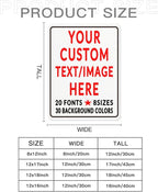 Custom Sign Personalized Custom Metal Sign, Customize For Office, Business, Workplace, Office, Home, Delivery Signs 12x16