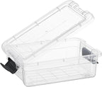 Superio Clear Storage Boxes with Lids, 1.27 Quart Plastic Container Bins for Organizing, Stackable Crates, BPA Free, Non Toxic, Odor Free, Organizers for Home, Office and Dorm, 4 Pack