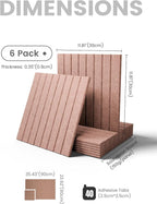 Large Felt Bulletin Board 36"x24" Cork Board Alternative - 6 Pack with 40 Safe Removable Adhesive Tabs, Cork Boards for Walls Felt Boards for Home Office Classroom Pin Board-Terracotta
