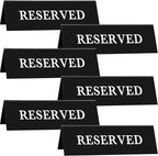 6 Pieces Plastic Reserved Table Sign Table Tent Wedding Guest Reservation Seat Sign for Restaurant Wedding Chairs